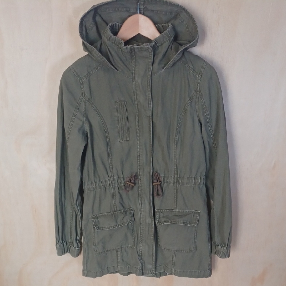 Cotton On Outerwear Olive Green Hooded Utility Anorak Safari Cargo Sz Small